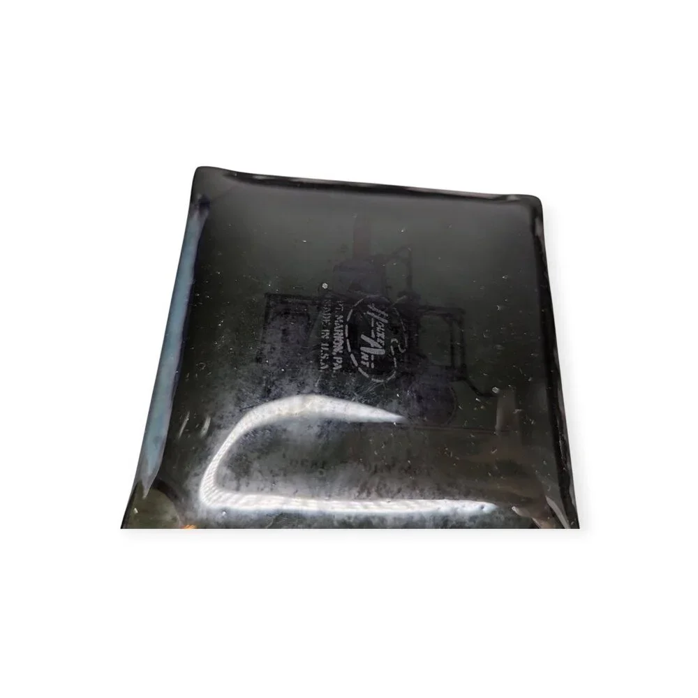 Vintage Houze Art Curved Glass Trays w/ Locomotives Train Railroad 3.5